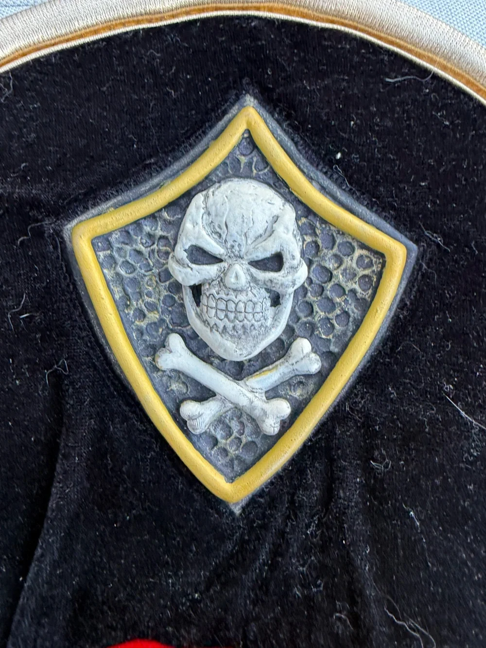 Rare ELOPE Black Velvet Buccaneer Pirate Hat costume Halloween hat cosplay skull